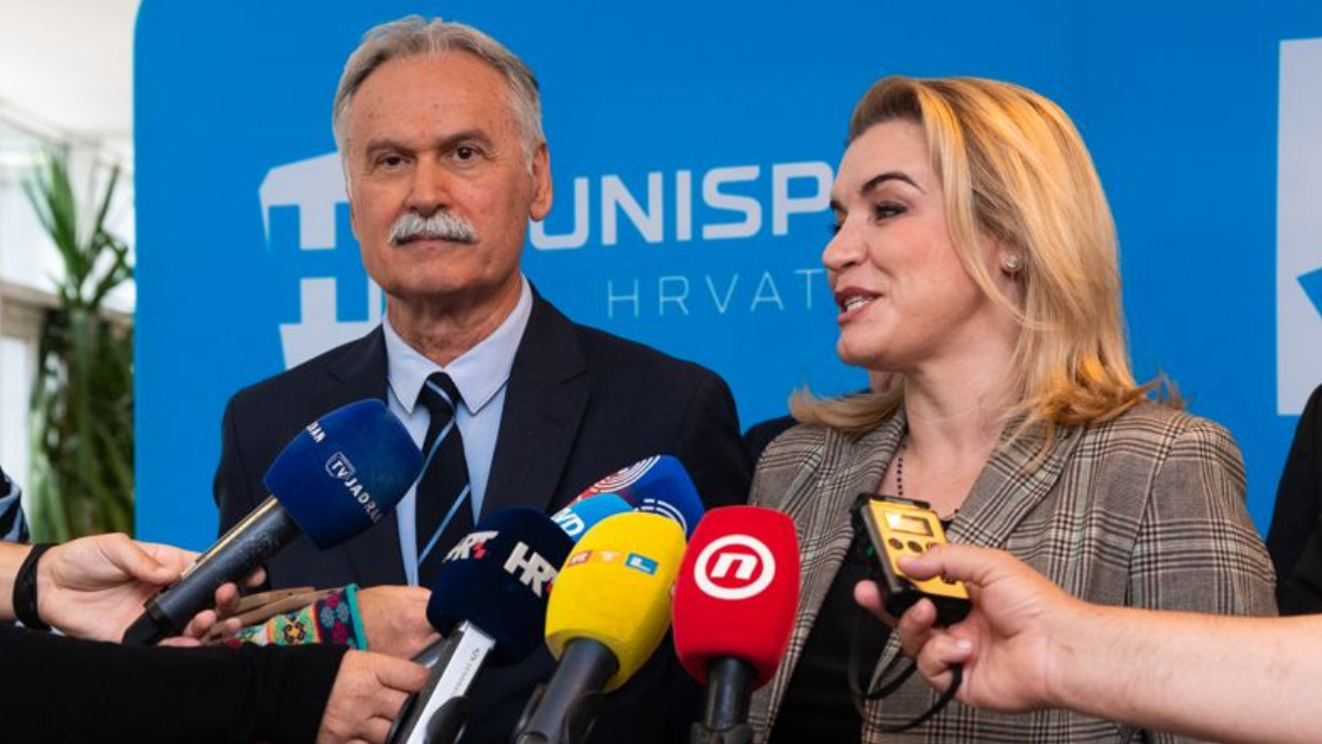 Dragan Ljutic and Nikolina Brnjac, together at the conference. UNISPORT.HG