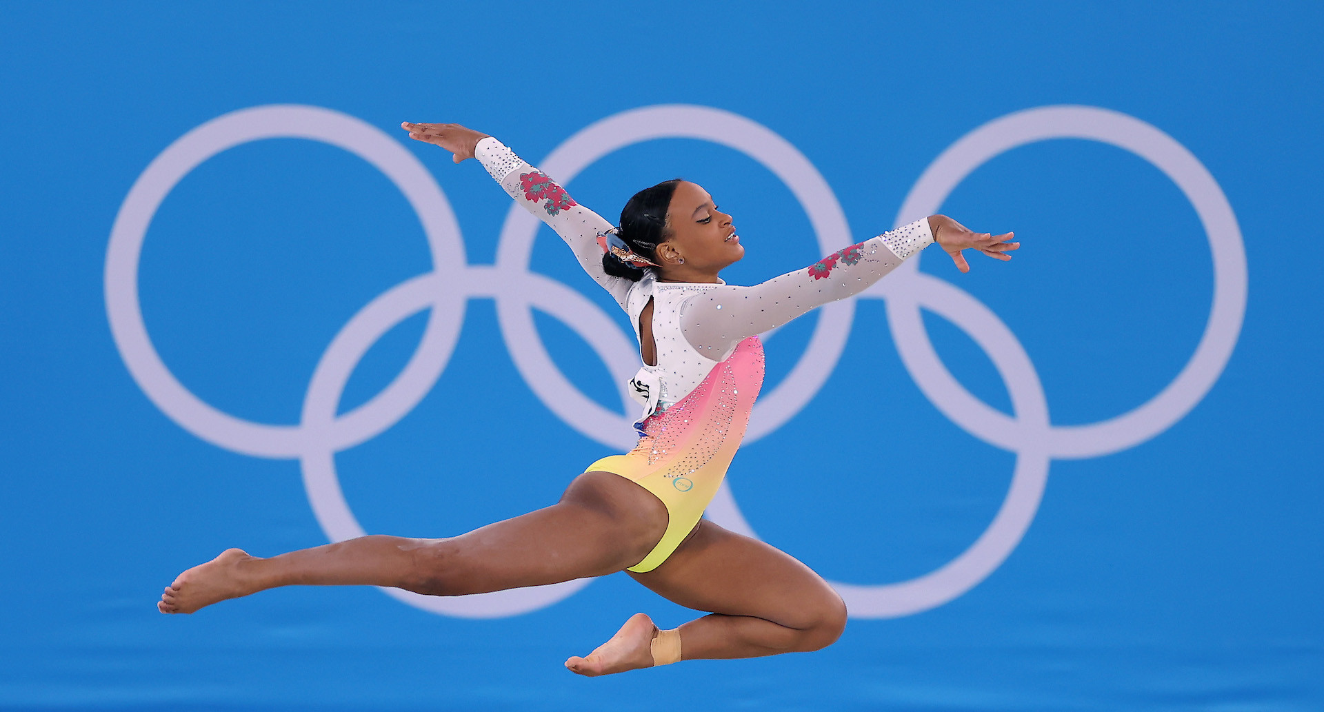 Andrade in the Women's Floor Finals of the Tokyo 2020 Olympic Games. GETTY IMAGES