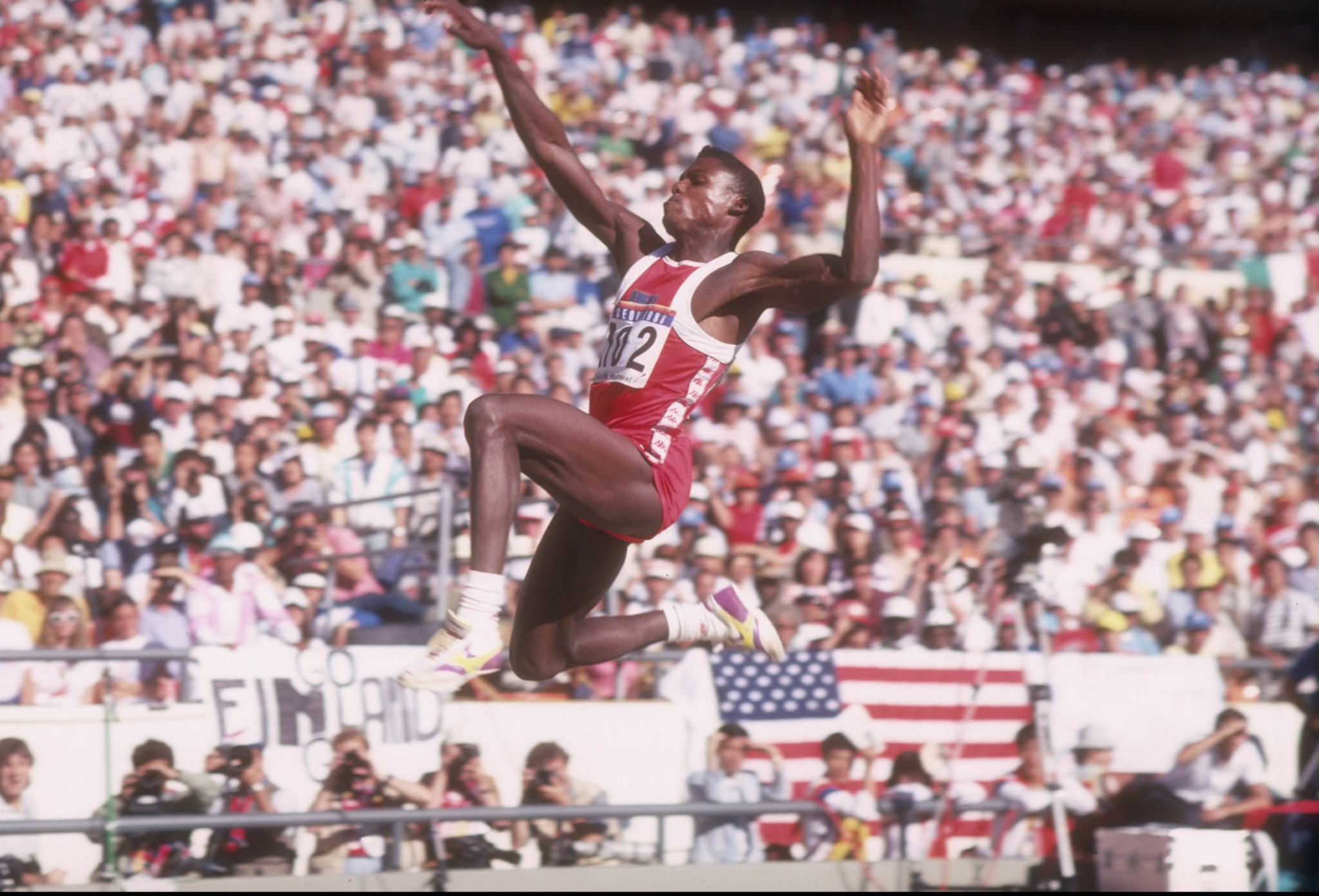 Athletics legend Carl Lewis says the long jump is not advancing. GETTY IMAGES