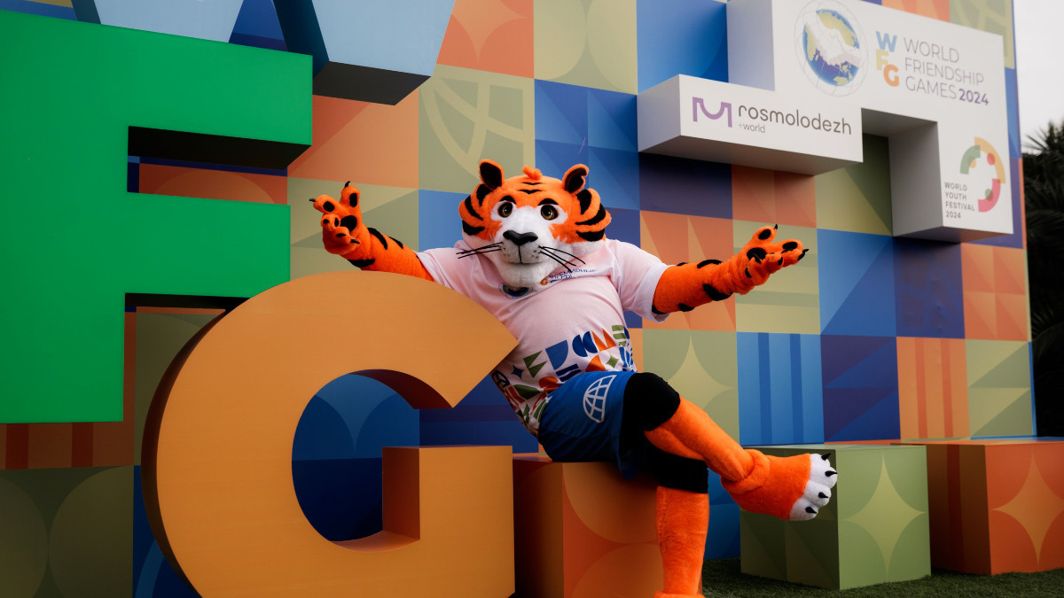 World Friendship Games 2024 mascot Tiger. VK/WFG2024