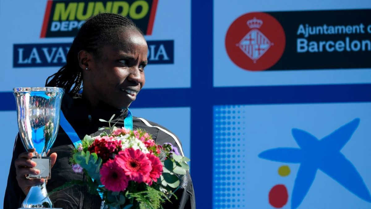 Josephine Chepkoech finished second in the Barcelona Marathon in 2019. GETTY IMAGES