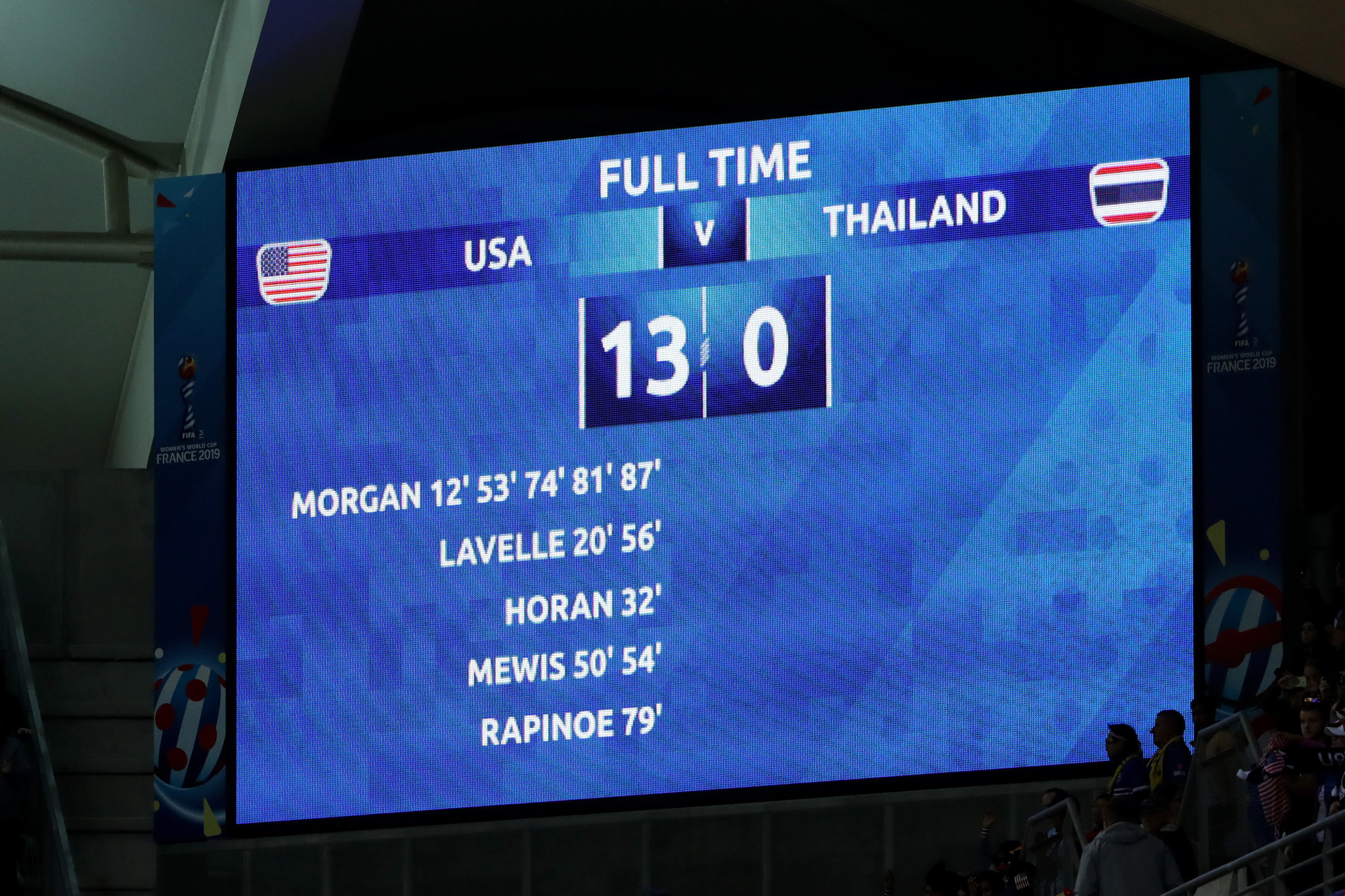 Thailand were on the wrong end of a 13-0 obliteration from USA back in 2019. GETTY IMAGES