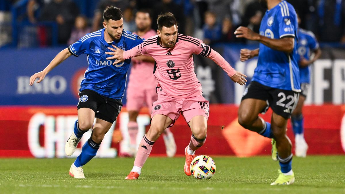 Lionel Messi controls the ball past Dominik Yankov #8 of CF Montréal at Saputo Stadium on 11 May 2024 in Montreal. GETTY IMAGES