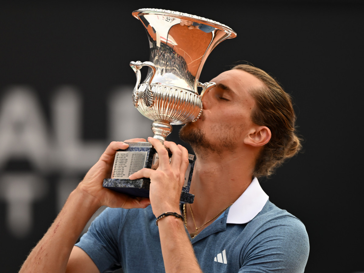 Alexander Zverev has landed his second Rome Masters title. GETTY IMAGES 