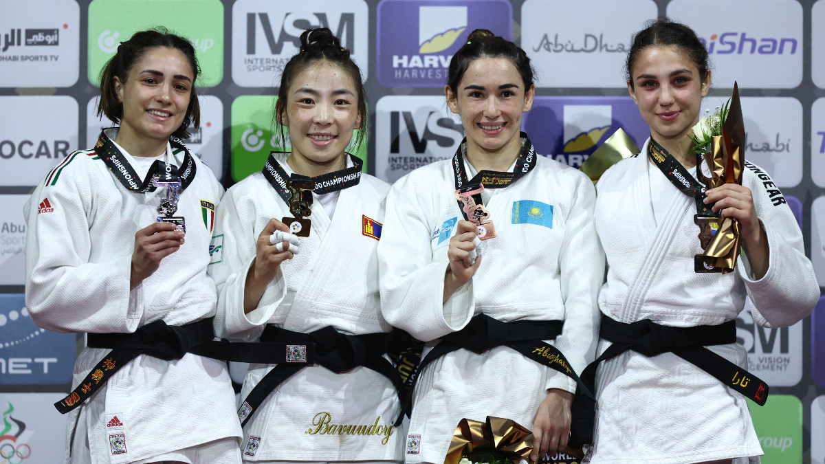 Medal winners in the women's 52 kg category. GETTY IMAGES