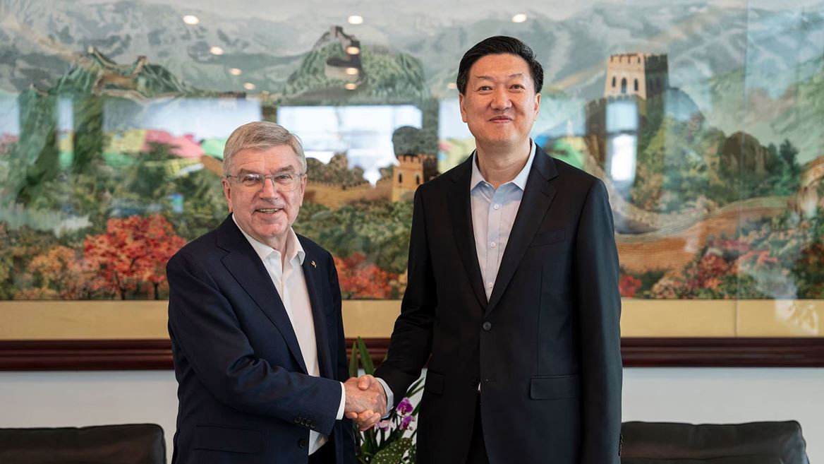 IOC President Thomas Bach was present in China ahead of Paris 2024. THE NEWS MARKET