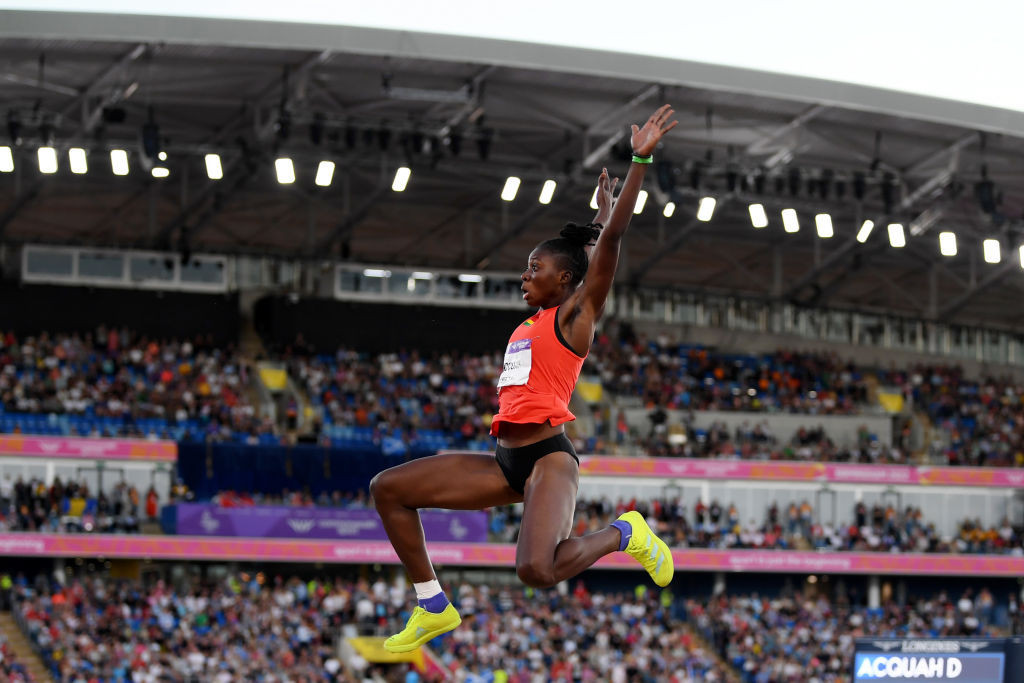 Deborah Acquah competes during the Women's Long Jump Final on day ten of the Birmingham 2022 Commonwealth Games. GETTY IMAGES