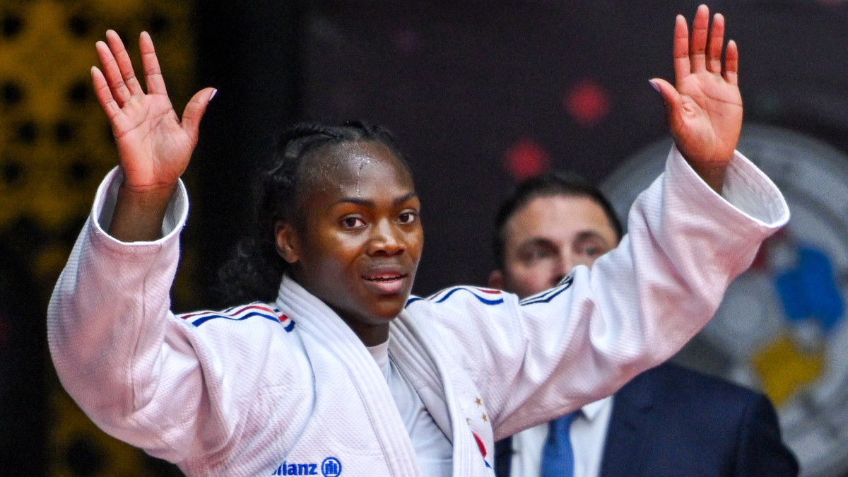 Olymoic champion Clarisse Agbegnenou after winning bronze medal at the 2024 World Championships. GETTY IMAGES