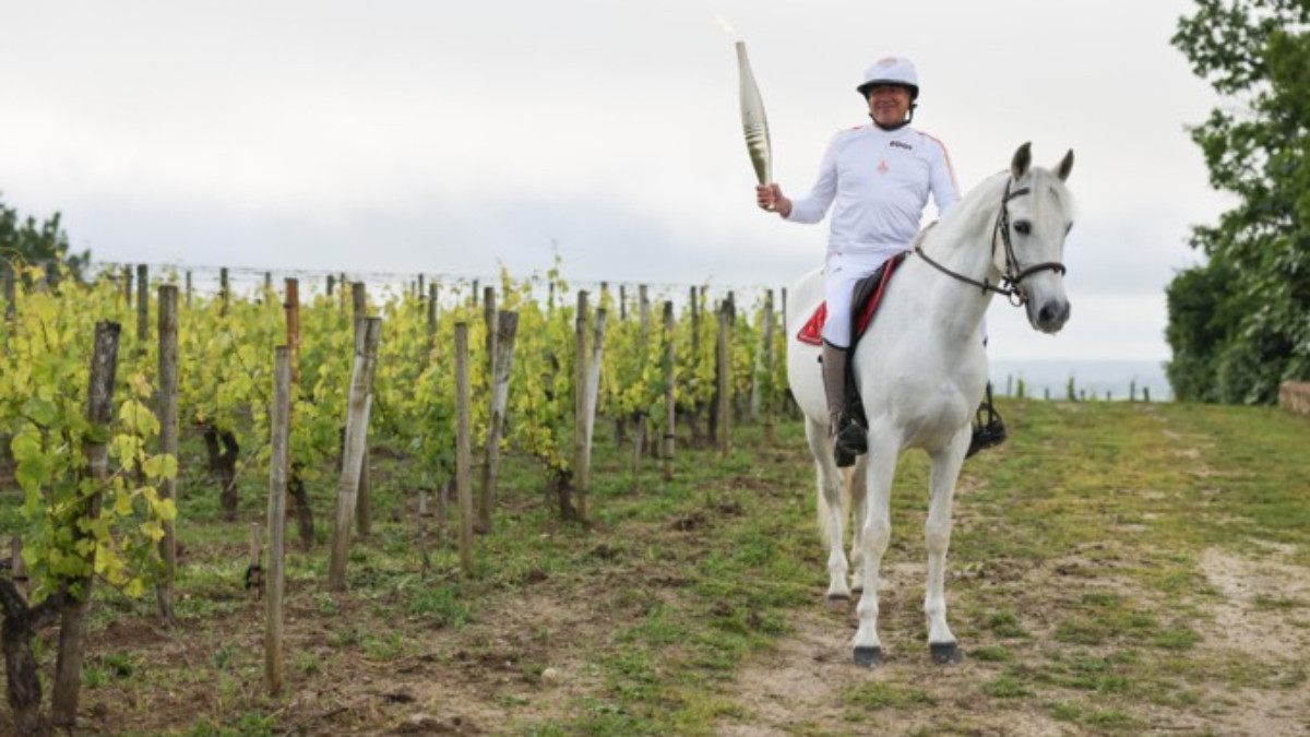 Torch Relay Stage 14: Vineyards and sport in Bordeaux and Libournais. PARIS 2024