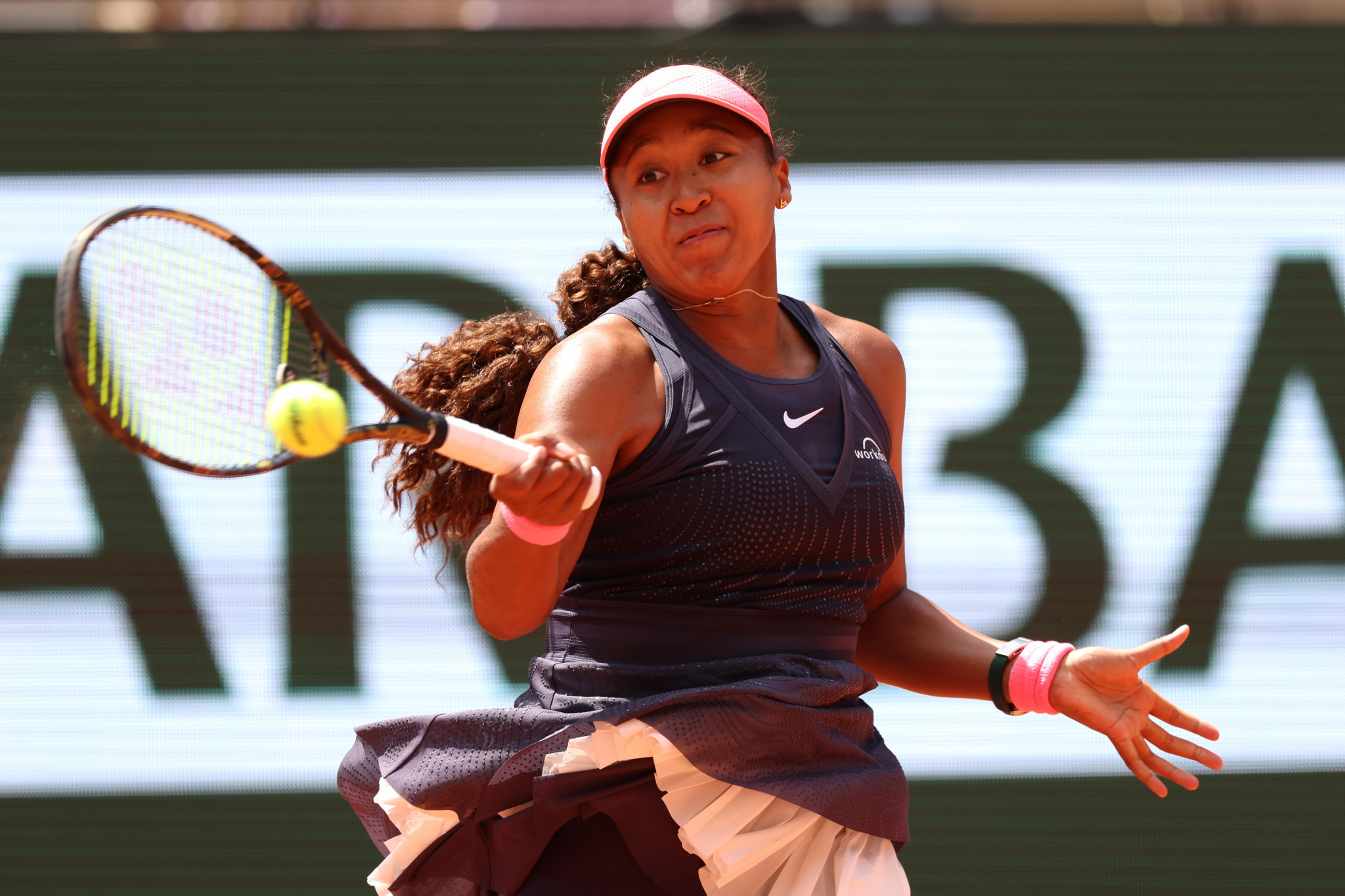 Naomi Osaka was also on the winning side at the French Open in Paris as she overcame a potential scare. GETTY IMAGES