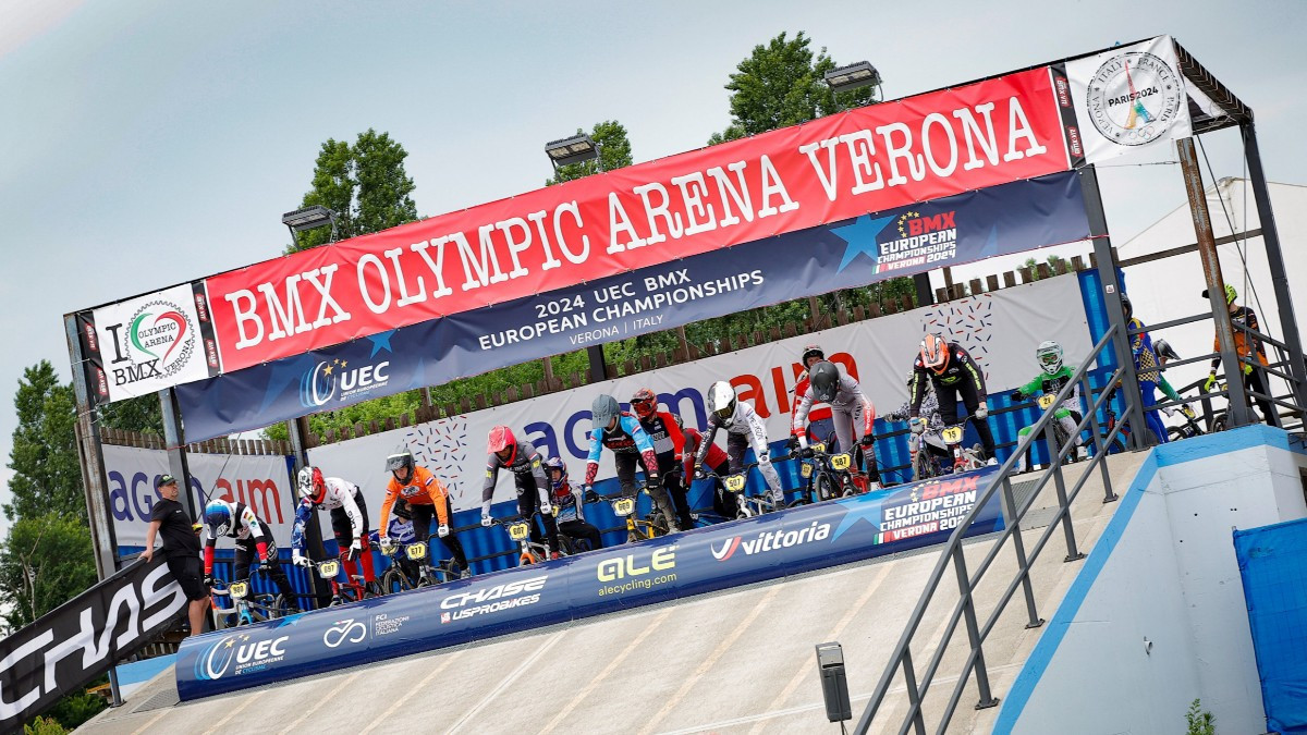 Zoe Claessens of Switzerland and Arthur Pilard of France grabbed the Elite Women and Men's titles at the BMX European Championships. ARCHIVE