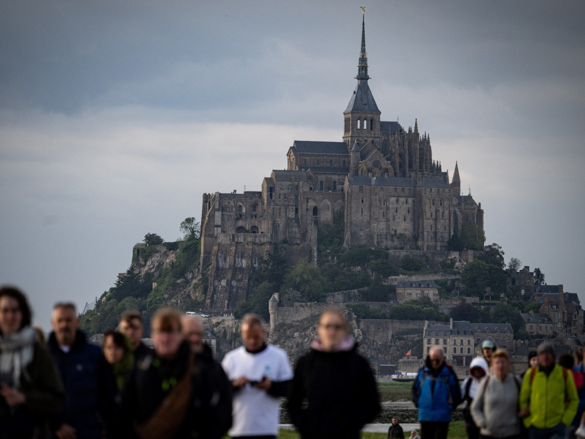 The Mont-Saint-Michel as the torch arrives. GETTY IMAGES