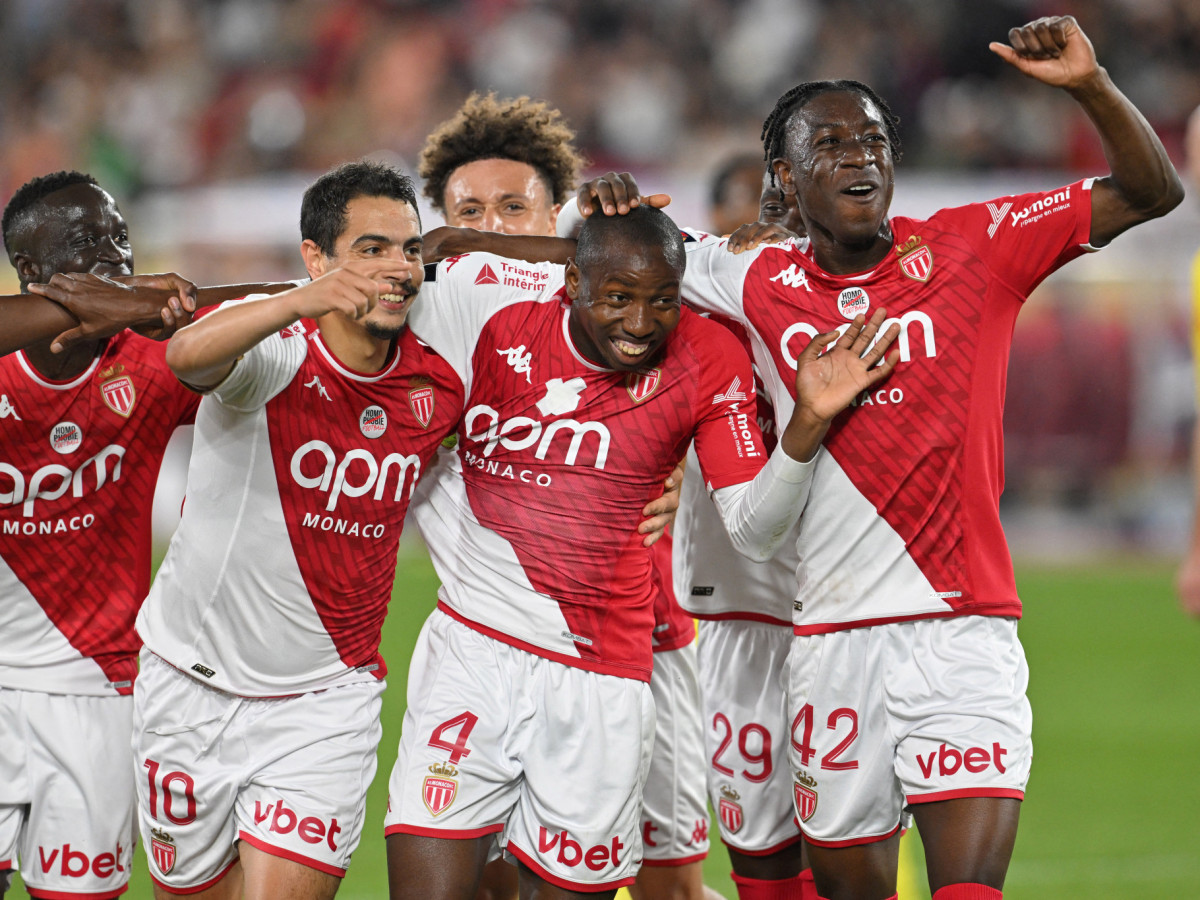 Mohamed Camara celebrates a goal against Nantes. GETTY IMAGES