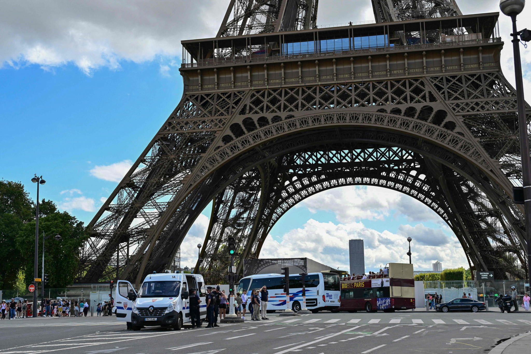 Three people have been arrested after coffins were found neat the Eiffel Tower. GETTY IMAGES