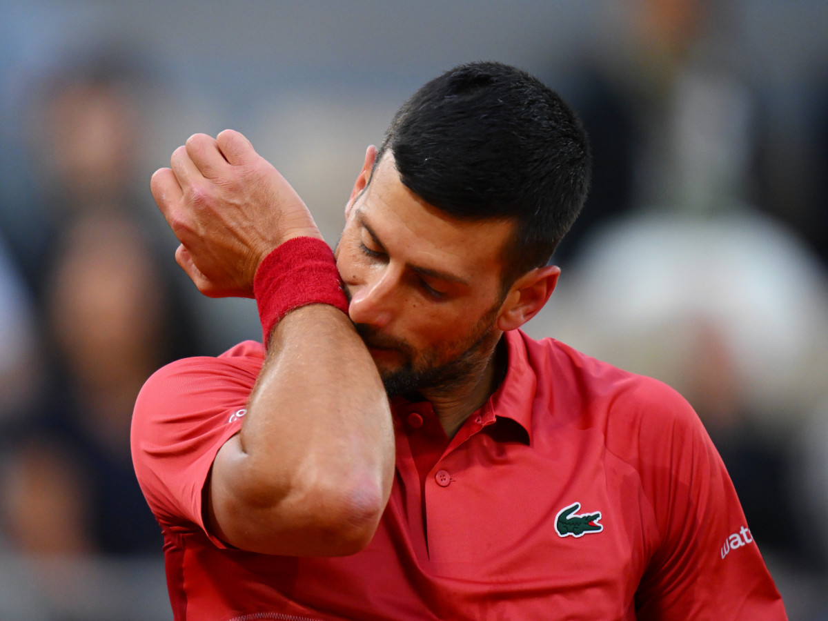 Novak Djokovic looks set to miss Wimbledon following a knee injury. GETTY IMAGES