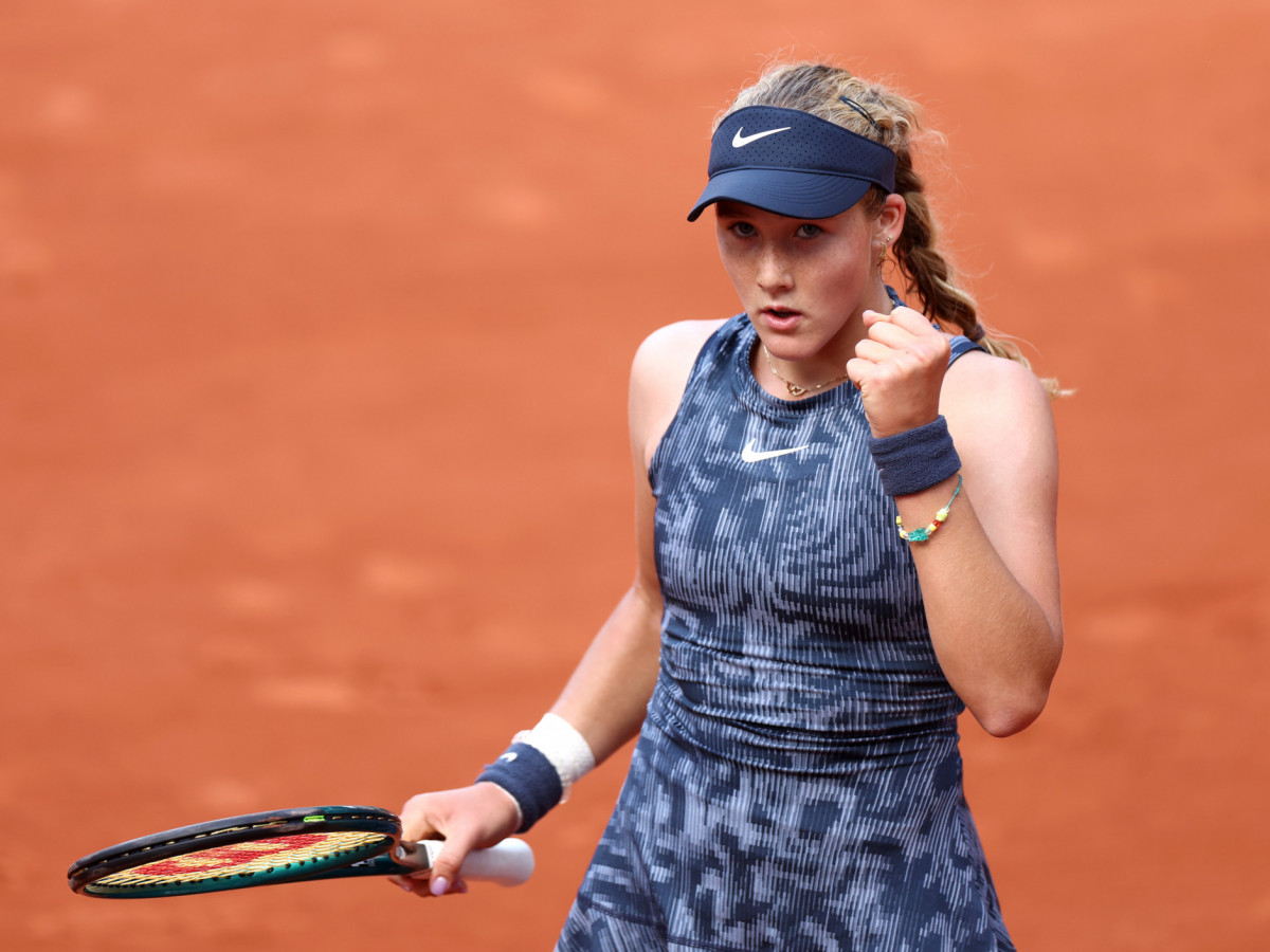 Mirra Andreeva defeated Aryna Sabalenka at the French Open. GETTY IMAGES