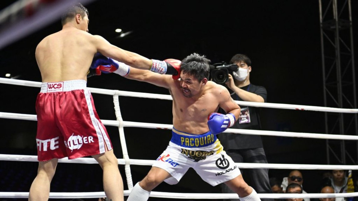 Pacquiao during his exhibition fight in Goyang, in 2022. GETTY IMAGES