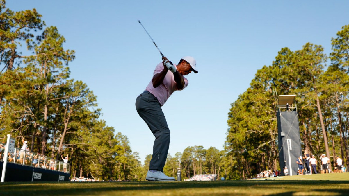 Tiger Woods during one of this week's practice sessions. GETTY IMAGES