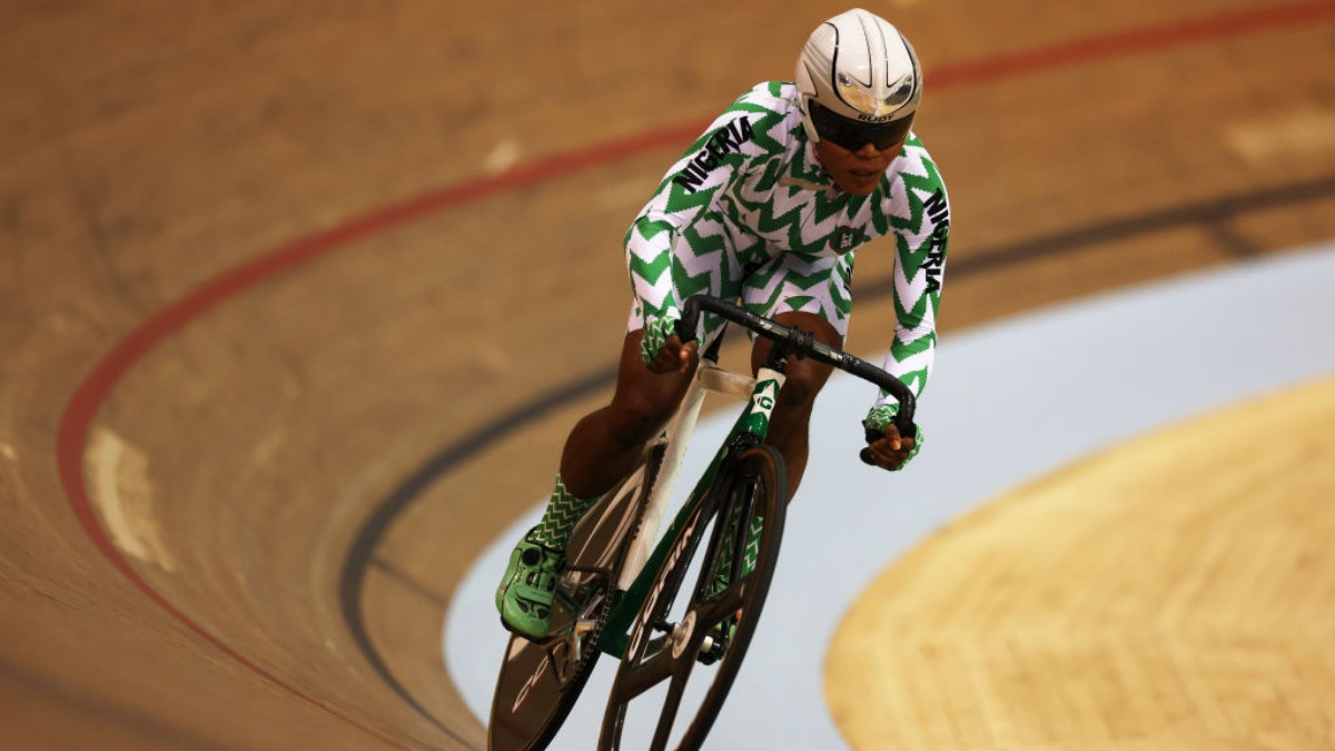 Nigerian cyclists in full participation on the track. Nigerian cycling has also made significant progress. GETTY IMAGES