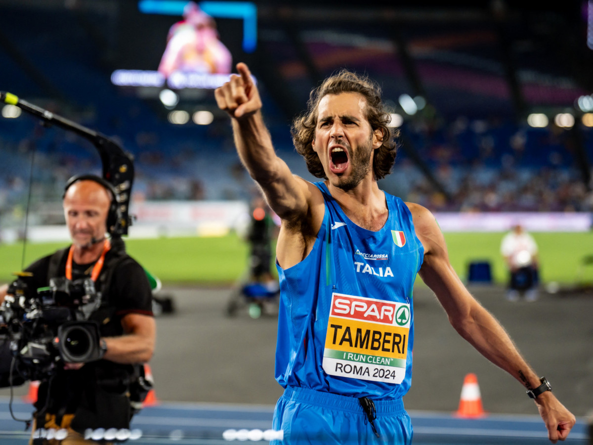 Gianmarco Tamberi cleared 2.37metres to retain European high-jump title. GETTY IMAGES