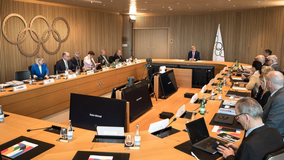 Executive Board meeting at IOC headquarters in Lausanne in March 2024. GETTY IMAGES