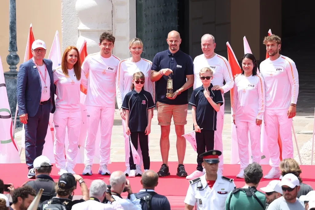 Celebrities, including F1 driver Charles Leclerc, managed to get their hands on the Torch in Monaco. GETTY IMAGES