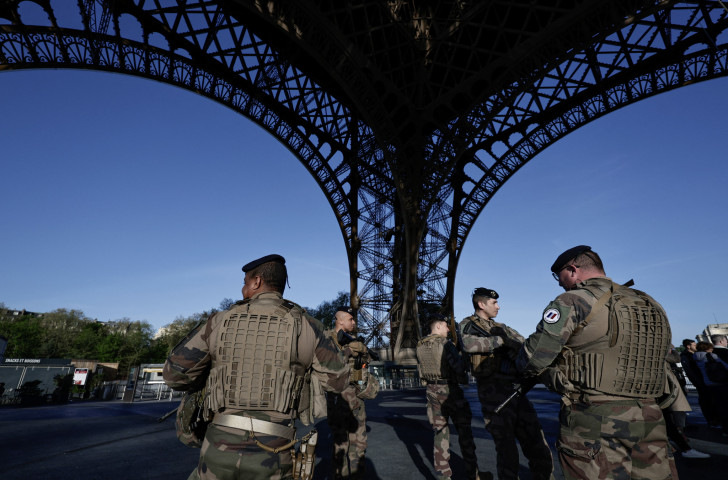 French soldiers patrol Paris. AFP
