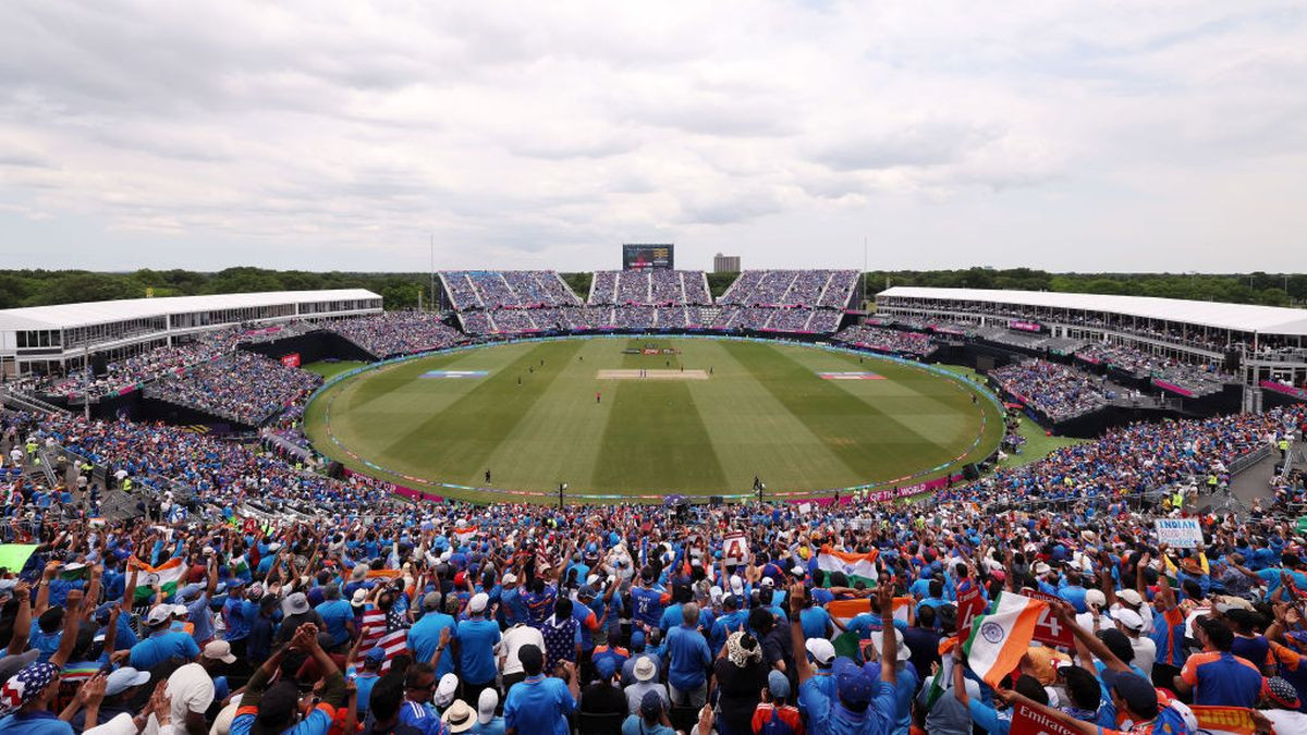 General view during the ICC Men's T20 Cricket World Cup West Indies & USA 2024 match between USA and India at Nassau on 12 June 2024 in New York. GETTY IMAGES
