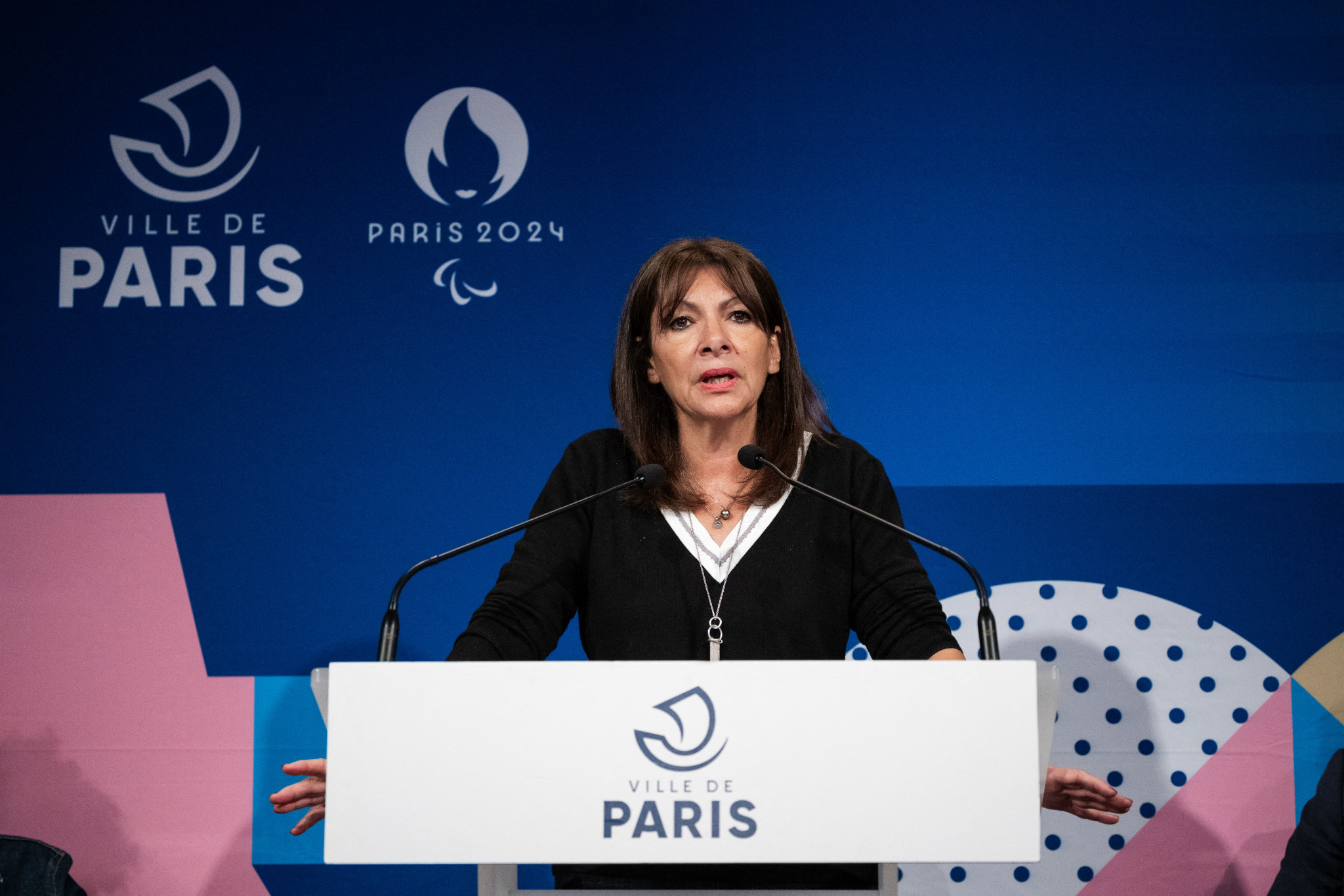 Paris mayor Anne Hidalgo posponed her swim in the Seine. GETTY IMAGES