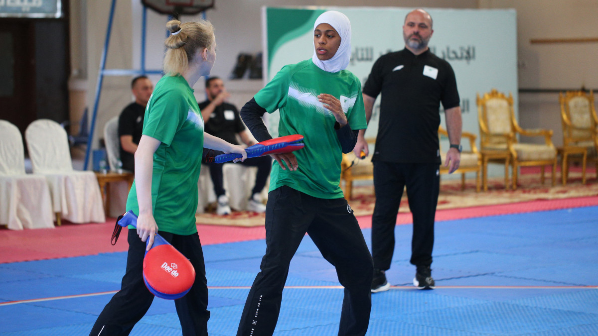 Abu Taleb is the first Saudi woman to qualify for the Olympic Games by right. GETTY IMAGES