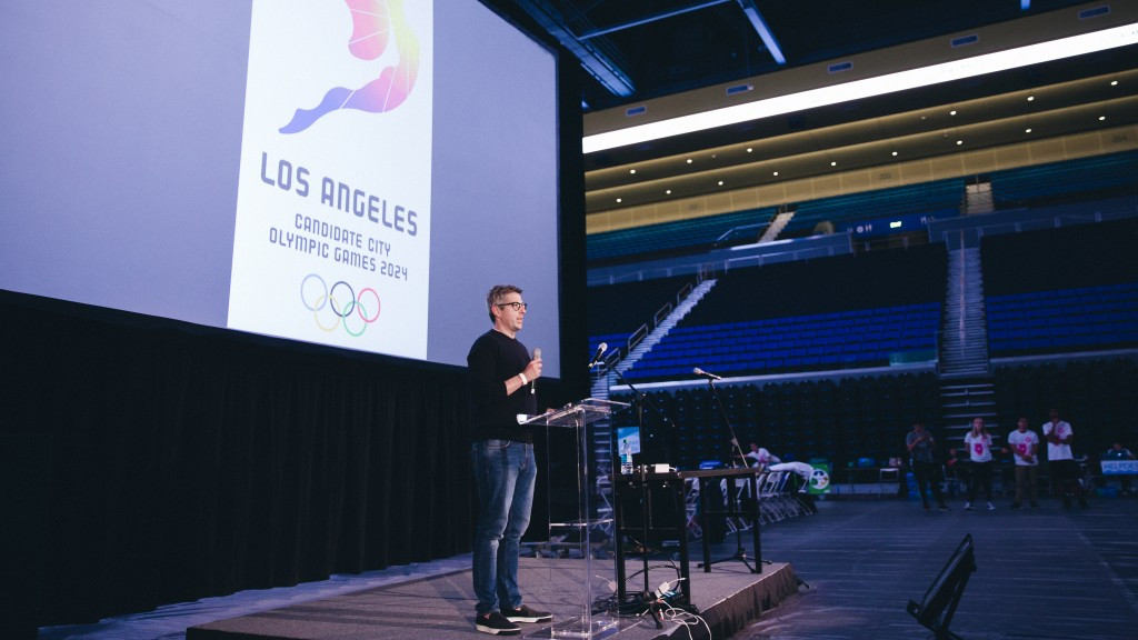 LA 2024 chairman Casey Wasserman delivered a keynote speech at the Opening Ceremony of LA Hacks