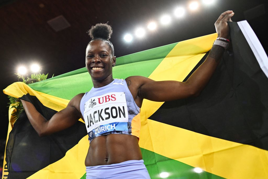 Shericka Jackson dominated the women's 100m final on Friday at the Jamaican Olympic athletics trials. GETTY IMAGES