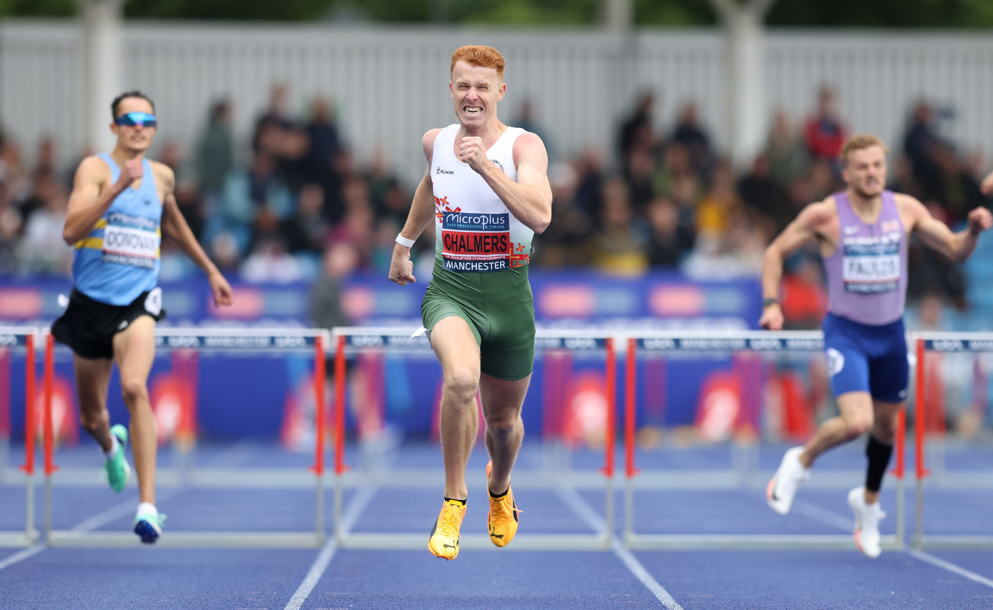 Guernsey-born Alastair Chalmers won the men's 400m hurdles final. GETTY IMAGES