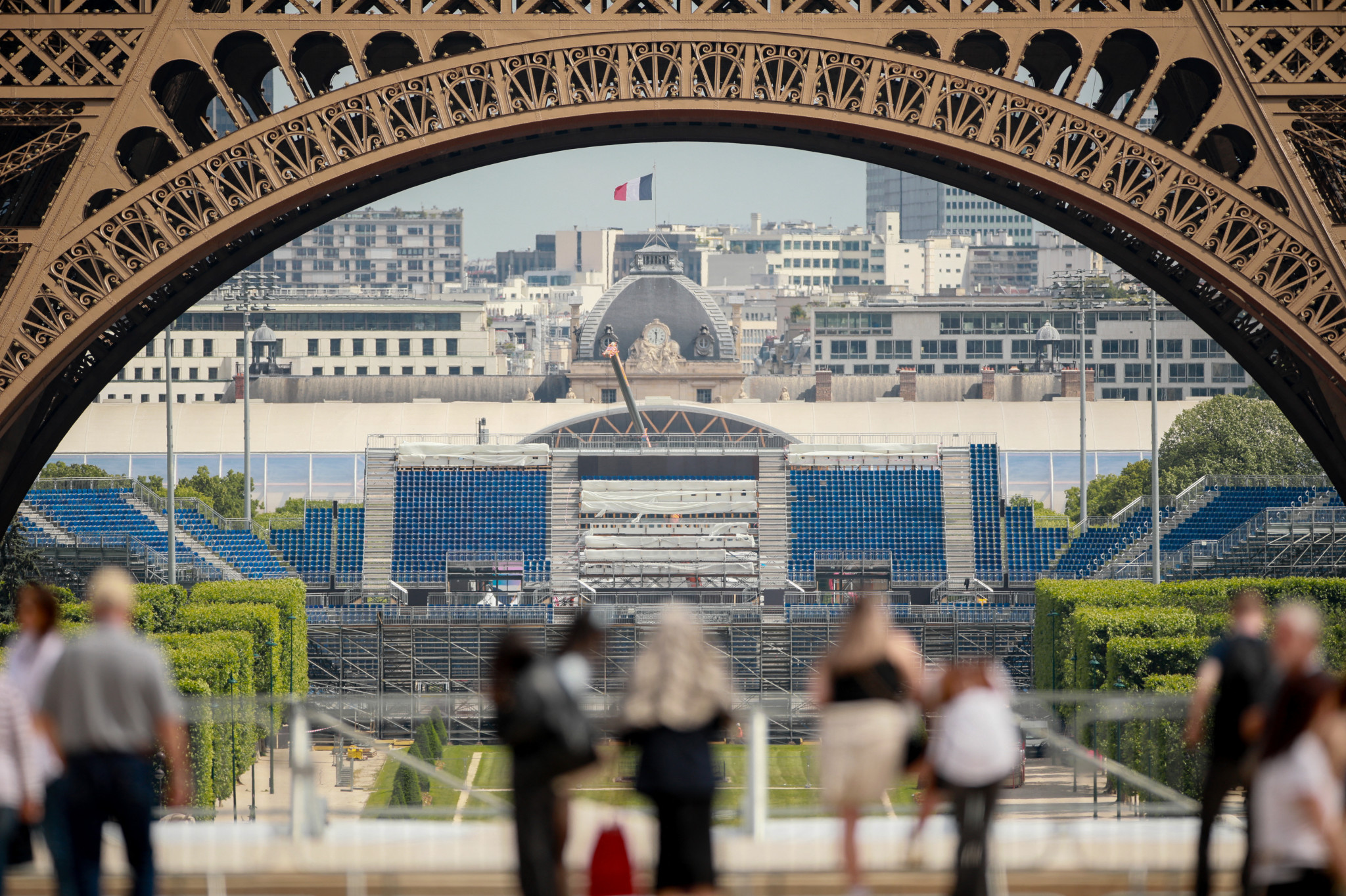 The Eiffel Tower will play host to the Olympics volleyball tournament. GETTY IMAGES