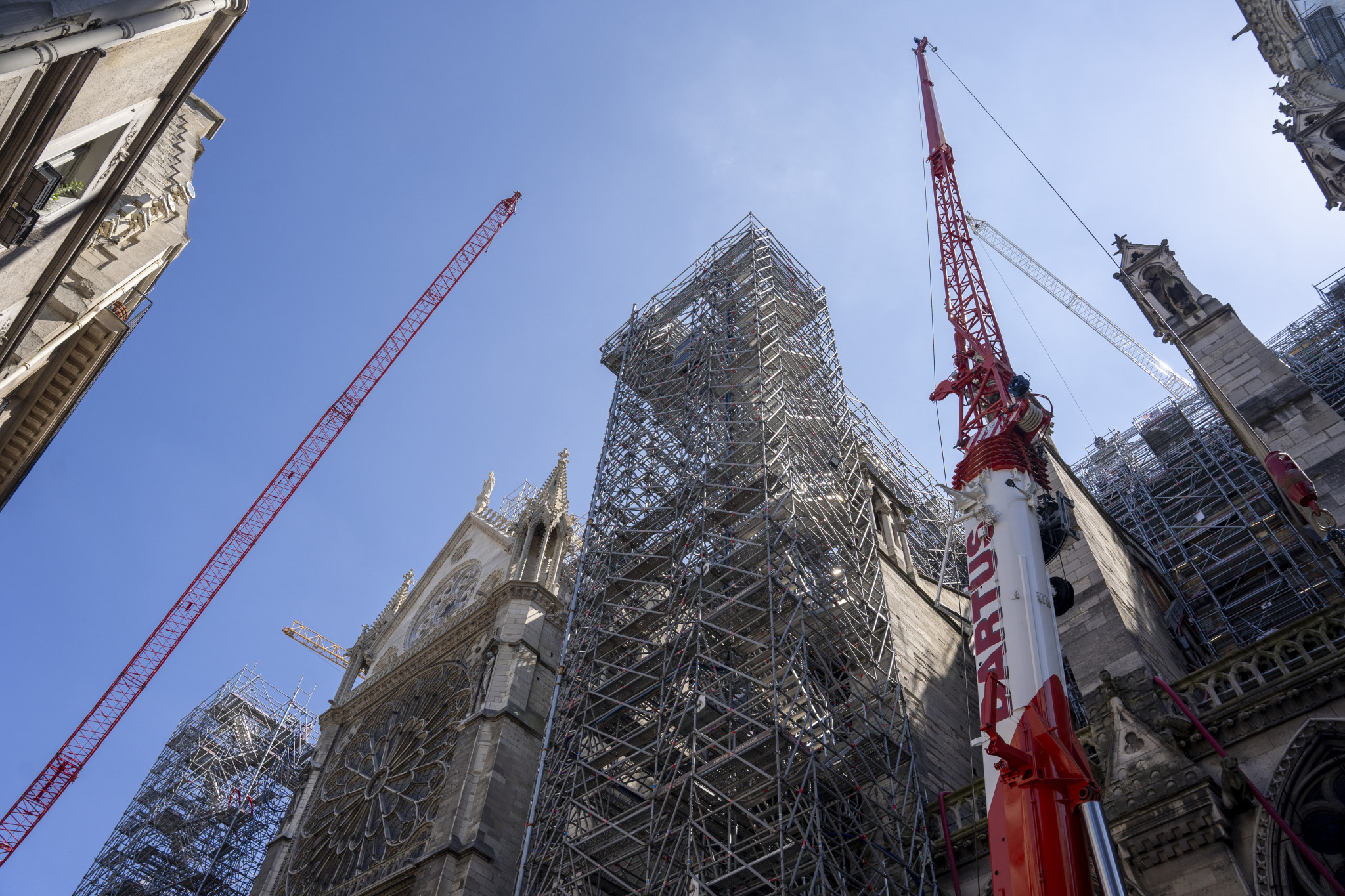 Notre-Dame Cathedral is undergoing a reconstruction during the Paris 2024 Olympics. GETTY IMAGES