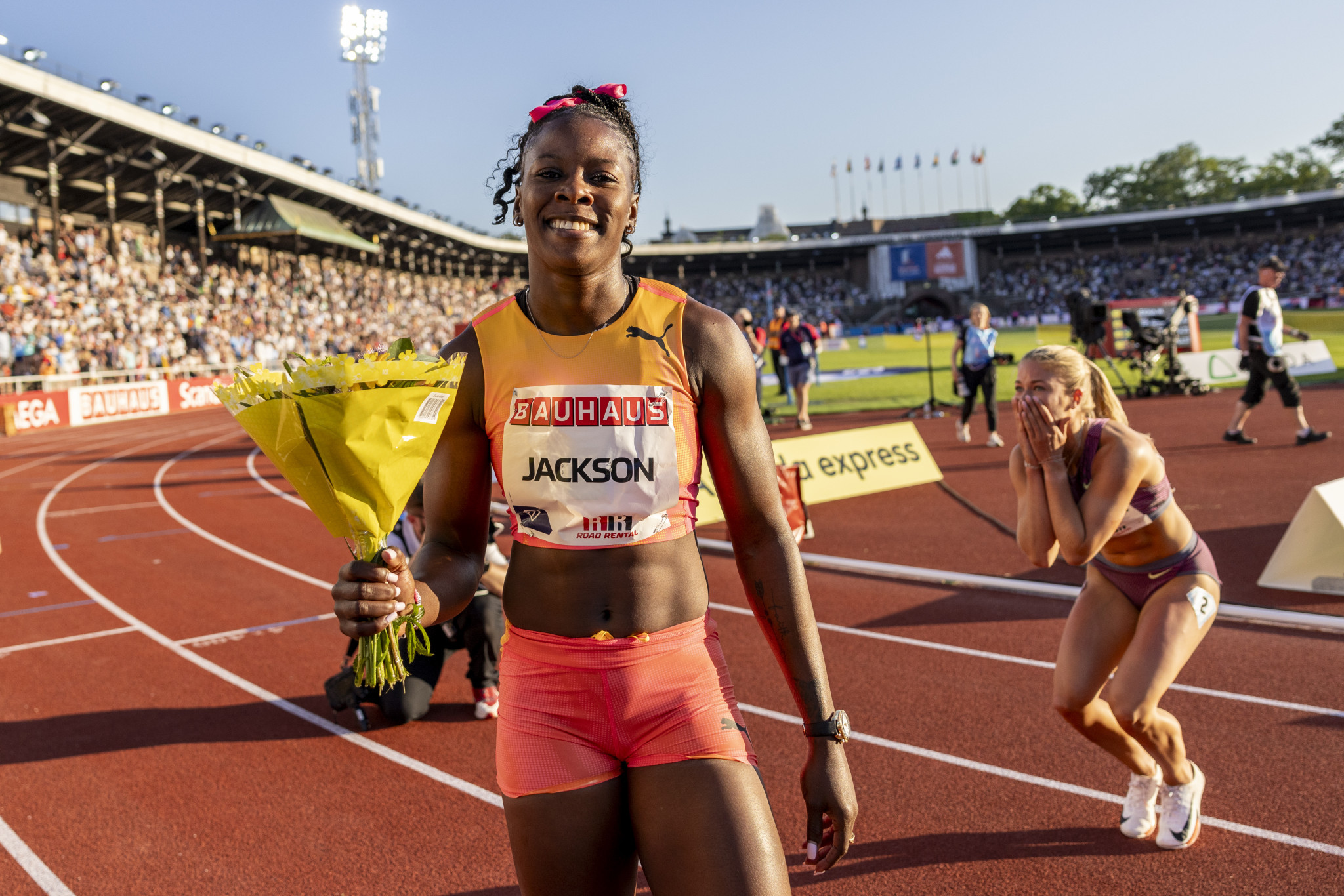 Shericka Jackson could be the star of the show in the women's 200m race. GETTY IMAGES