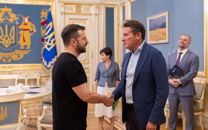 Coe reaffirms support for Ukrainian athletes after meeting with Zelensky