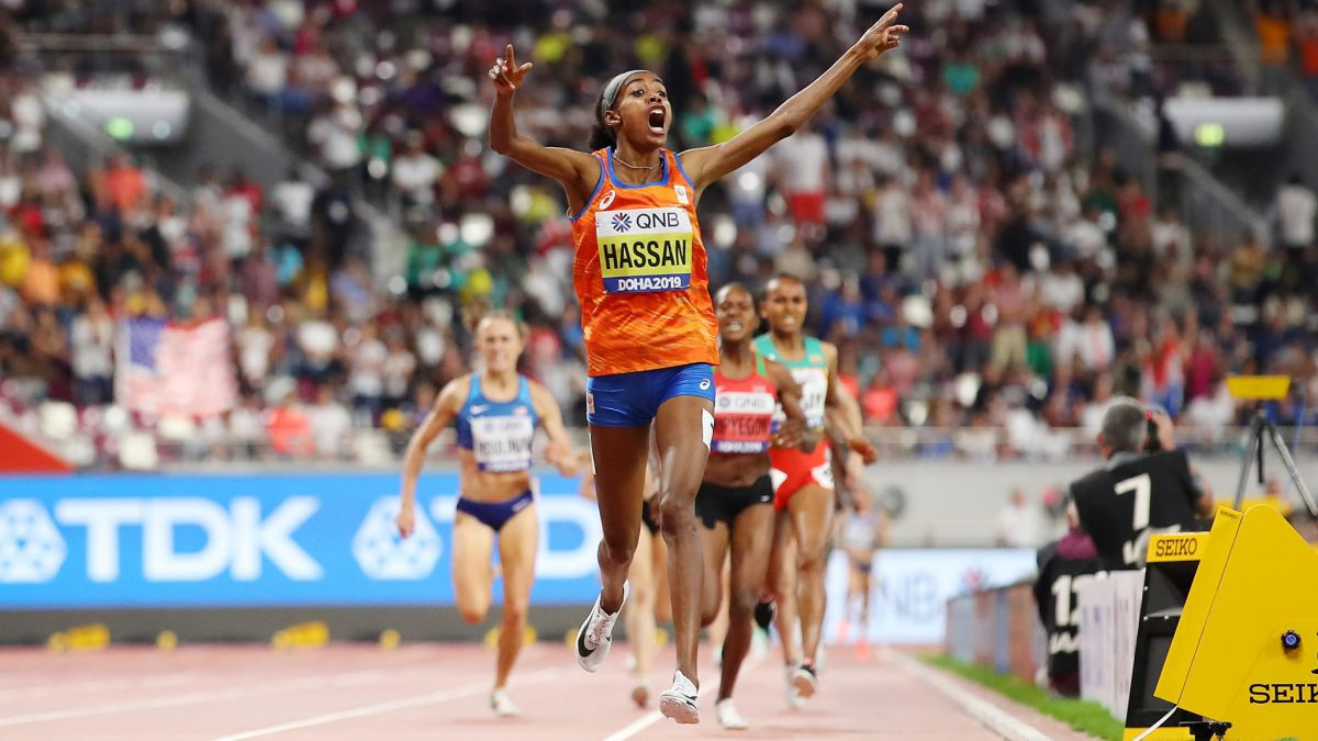Sifan Hassan wins IAAF World Champs Doha 2019. GETTY IMAGES