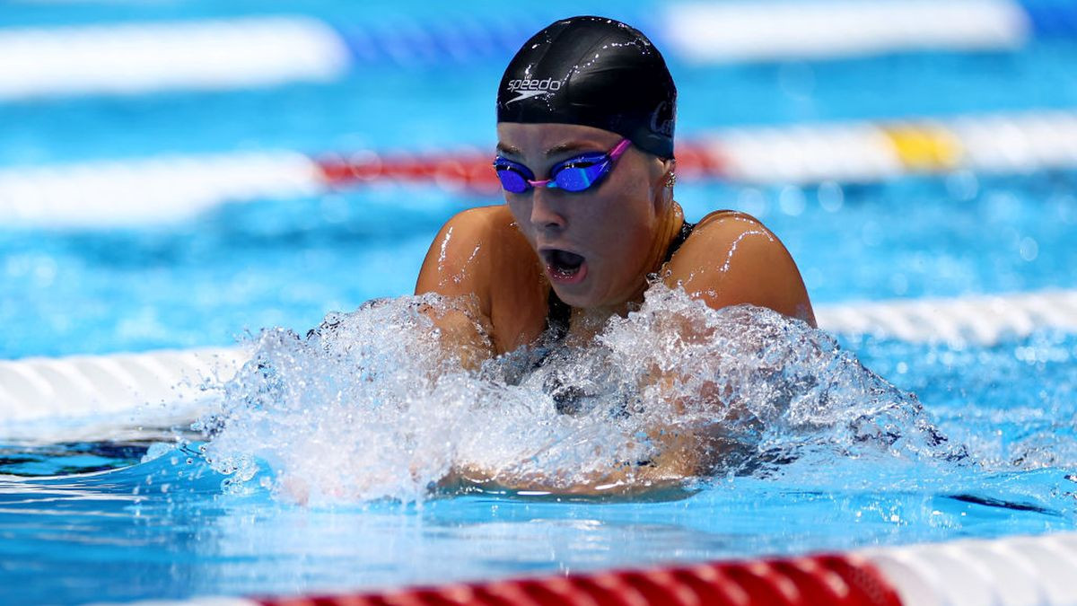 Gabrielle Rose competes in the Women's 200m breaststroke semifinal on Day Five of the 2024 U.S. Olympic Team Swimming Trialson June 2024. GETTY IMAGES