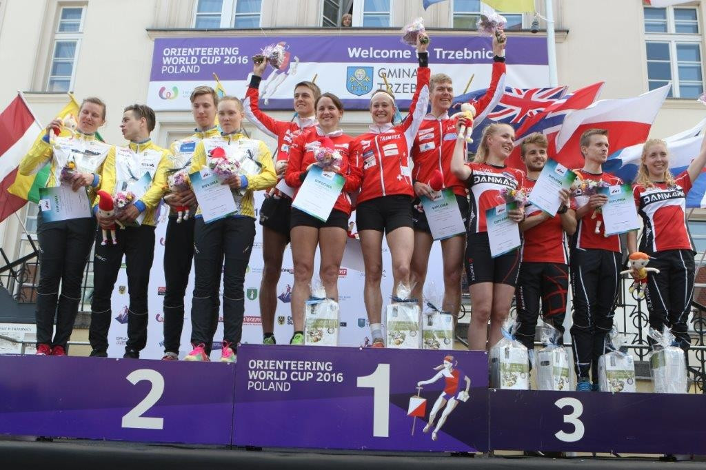 Switzerland topped the sprint relay podium ©IOF