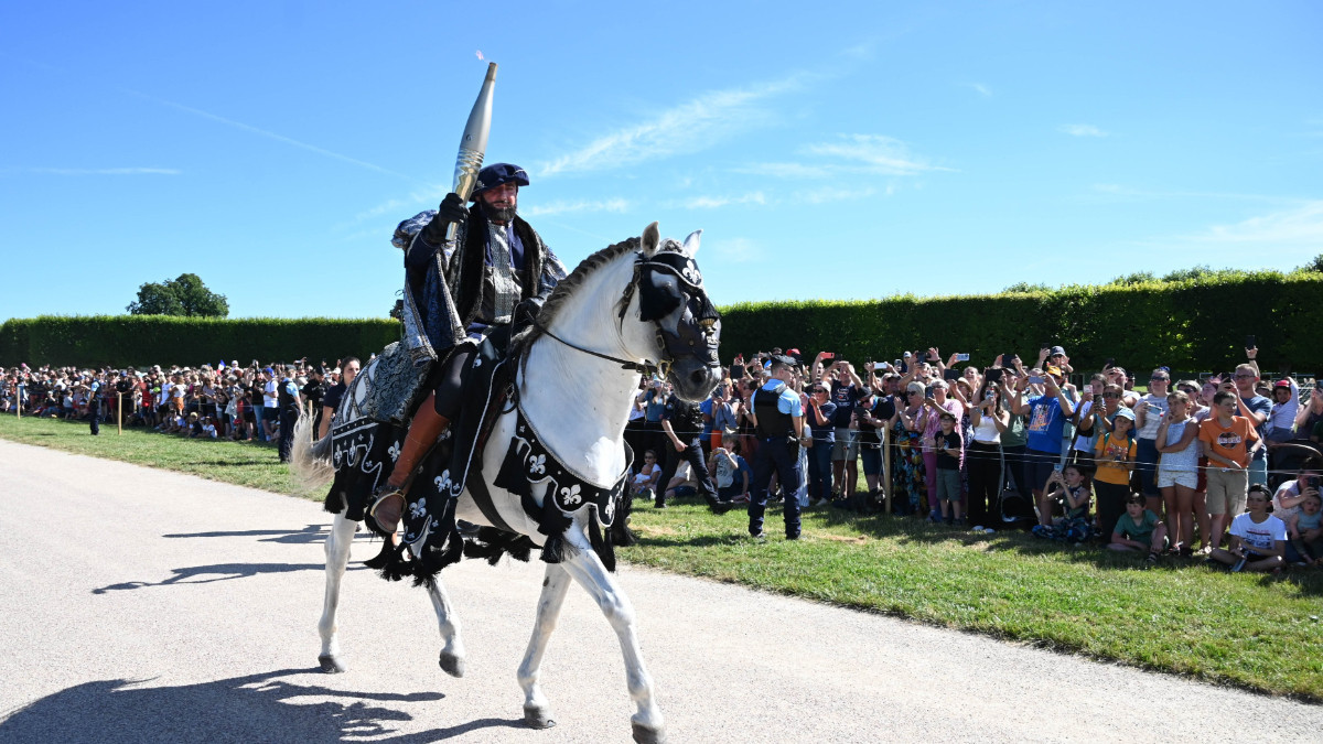 The Olympic Torch on horseback in the Loir-et-Cher region. PARIS 2024