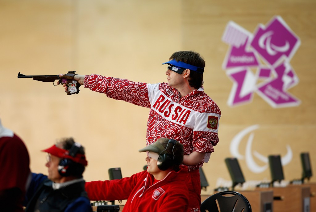 Russia's Sergey Malyshev topped the P1 10m air pistol men SH1 podium at the IPC Shooting World Cup in Polish city Szczecin today ©Getty Images