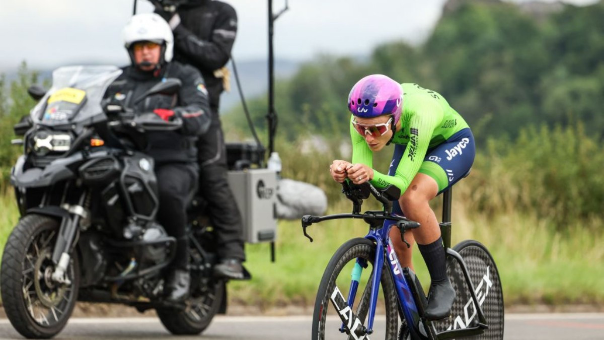 Urška Zigart in a time trial event this season. GETTY IMAGES