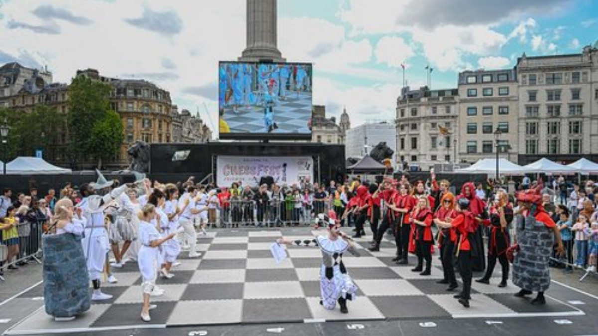 Bodhana Sivanandan played against many of the attendees at Trafalgar Square. CHEESFIEST