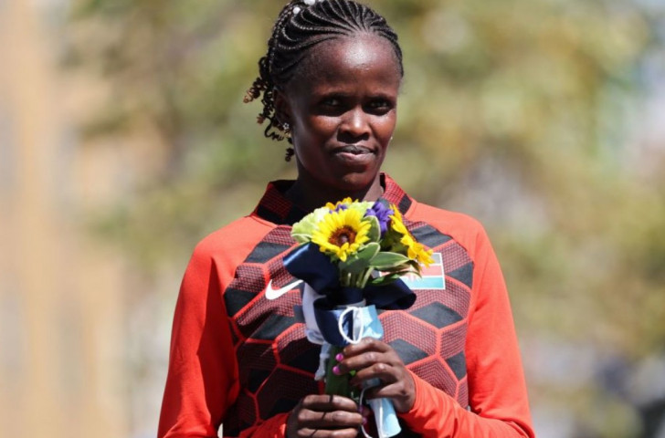 Former marathon world record holder Kosgei pulls out of the Games due to injury. GETTY IMAGES