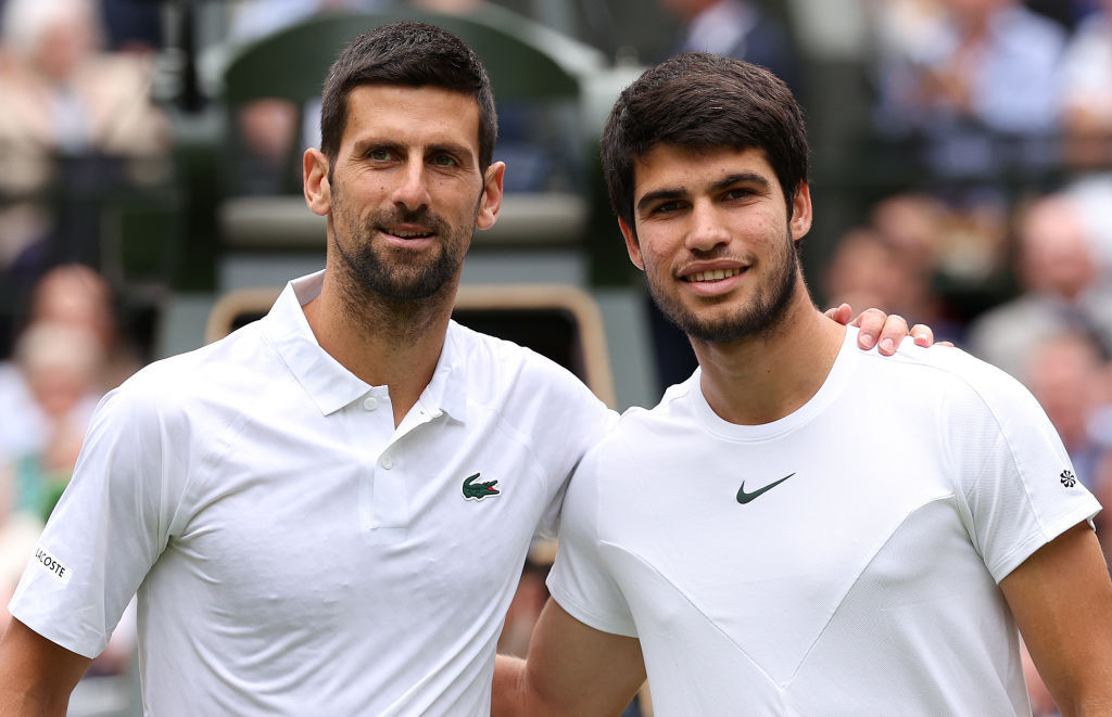 Novak Djokovic and Carlos Alcaraz are set to meet again in the Wimbledon final. GETTY IMAGES