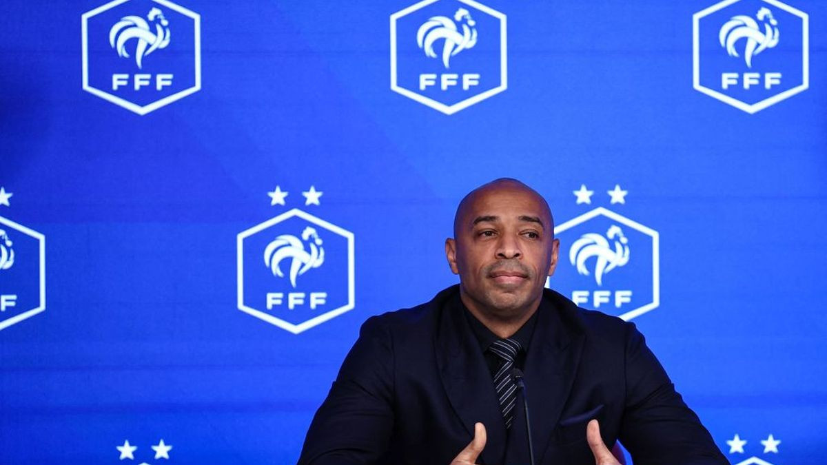 Former French football player and newly appointed France U21 head coach Thierry Henry delivers a press conference at the French Football Federation (FFF) headquarters. GETTY IMAGES.