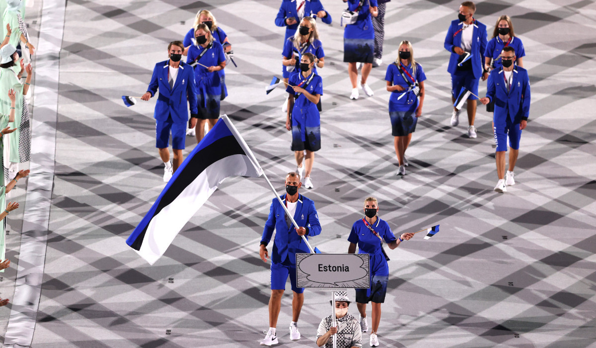 Tonu Endrekson was one of Estonia's flag bearers at Tokyo 2020. GETTY IMAGES