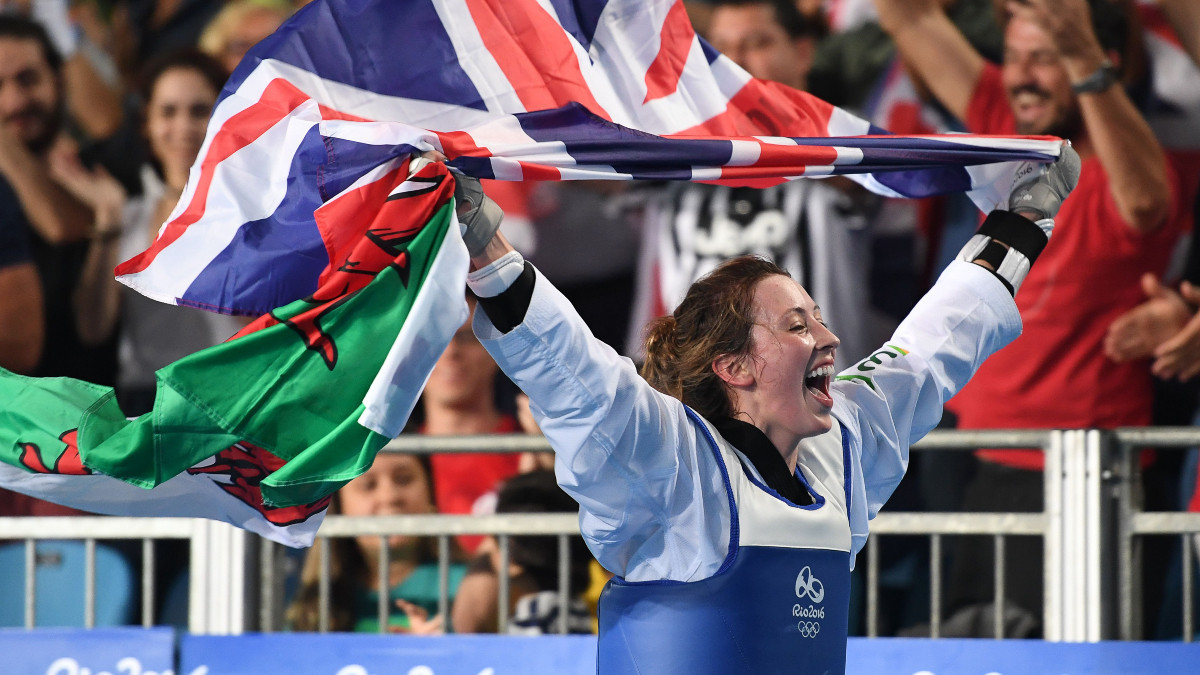 Jade Jones after becoming double Olympic champion at Rio 2016. GETTY IMAGES