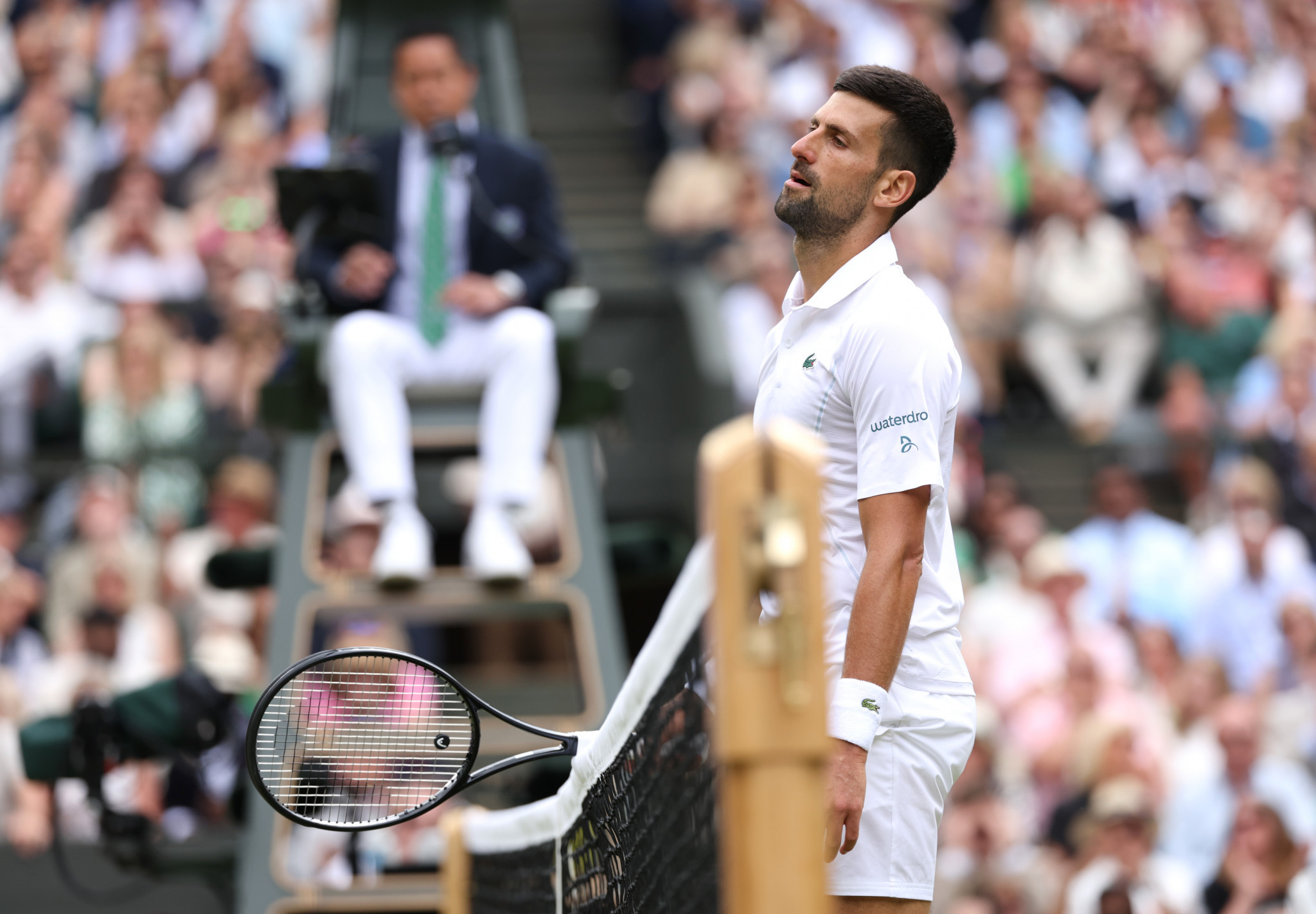 Novak Djokovic looked out-of-sorts and struggled to cope with the Spaniard on Centre Court. GETTY IMAGES